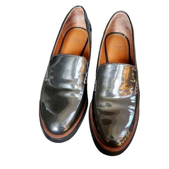 Sarto by Franco Sarto Olive Green Patent Leather Loafer Wedge Shoes Size 6.5 - Picture 1 of 7